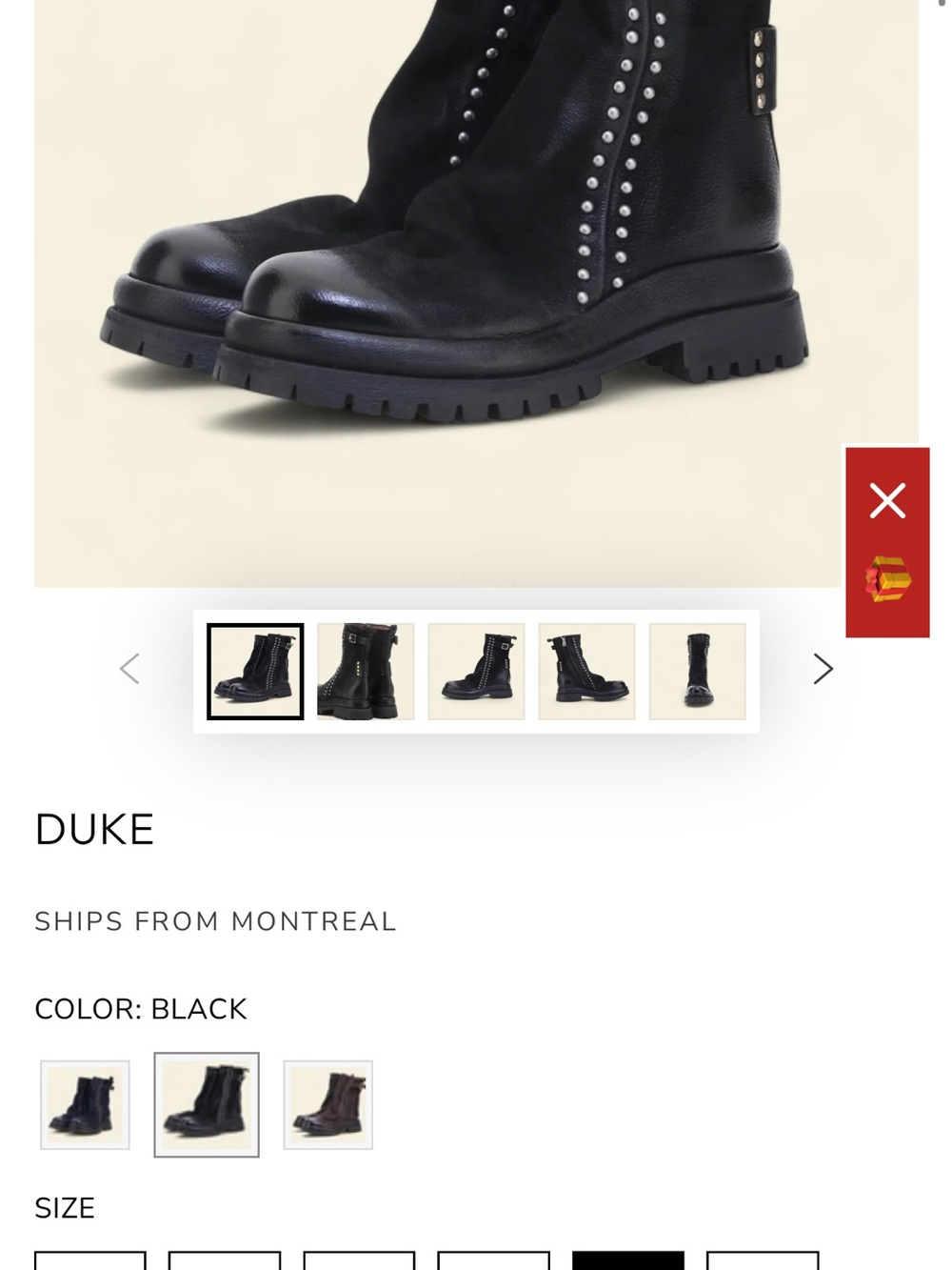 A.S.98 Black Leather Studded Combat Boots